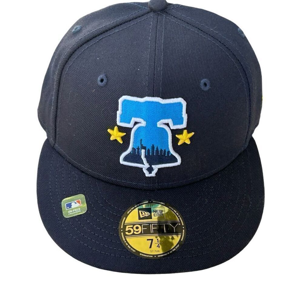 New Era Philadelphia Phillies City Connect 59FIFTY Fitted Hat 7 1/4 Blue - Picture 3 of 7